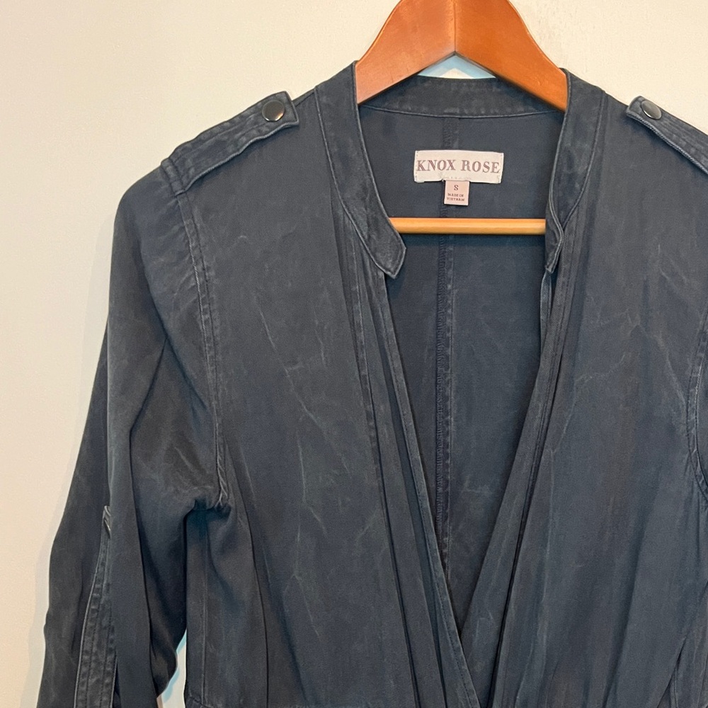 NWOT Knox Rose Military Style Tie Front Drape Jacket